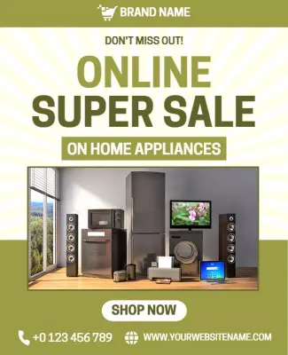 Online Super Sale Home Appliances Flyer Template