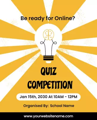 Online Quiz Competition Event Flyer Template