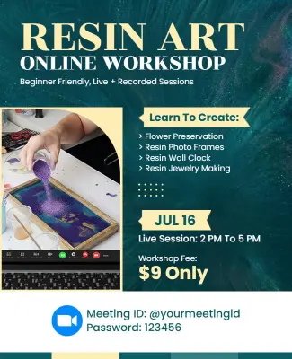 Online Resin Art Workshop Flyer Template