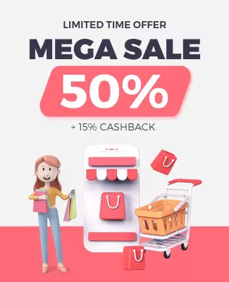 Online Shopping Mega Sale Flyer Template