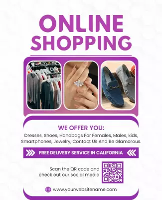 Online Shopping Promotional Flyer Template