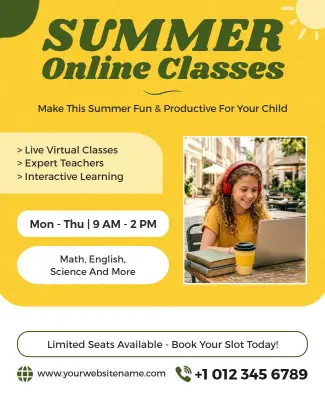 Online Summer Classes Poster Template
