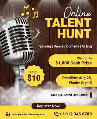 Online Talent Hunt Event Promotion Flyer Template