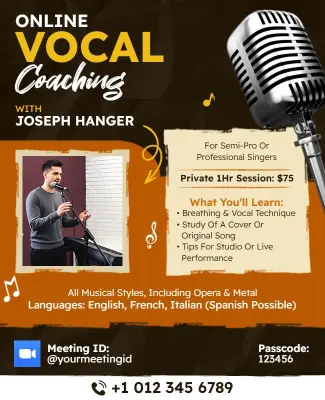 Online Vocal Coaching Session Flyer Template