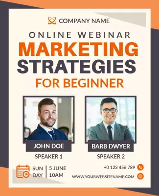 Online Webinar Marketing Strategies Flyer Template