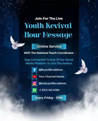 Online Youth Revival Service Flyer Template