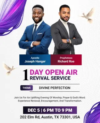 Open Air Revival Service Event Flyer Template
