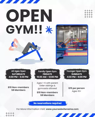 Open Gym Event Schedule Flyer Template