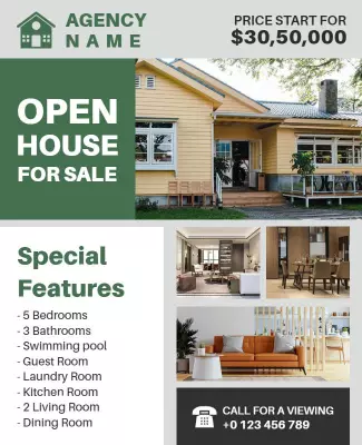 Open House Property Sale Flyer Template