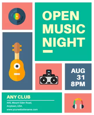 Open Music Night Event Flyer Template