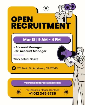 Open Recruitment Poster Template