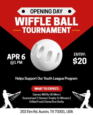 Opening Day Wiffle Ball Event Flyer Template