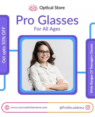 Optical Store Discount Glasses Promotion Flyer Template