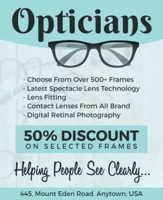Optician Services Discount Promotion Flyer Template