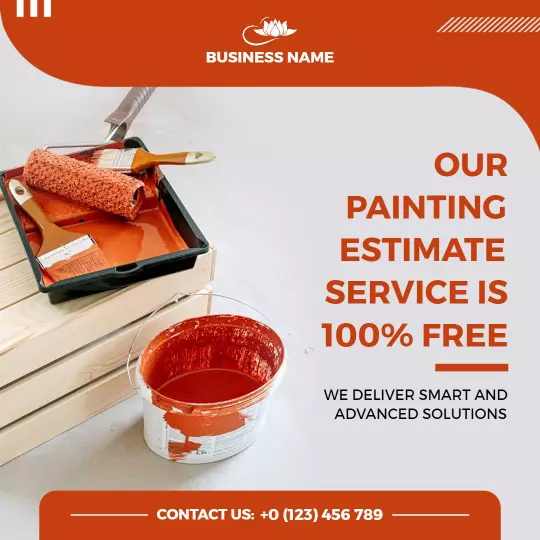 Orange Painting Estimate Service Promotion Ad Template