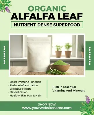 Organic Alfalfa Leaf Superfood Flyer Template