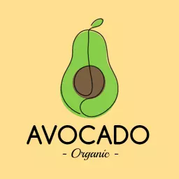 Organic Avocado Design on Soft Yellow Background Logo Template