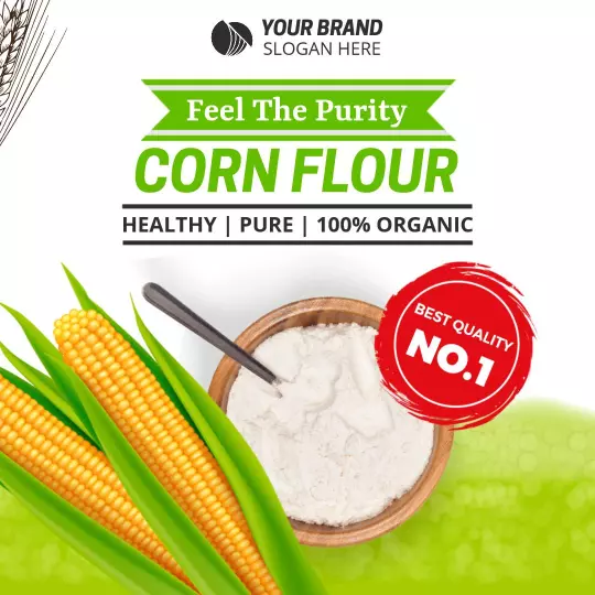 Organic Corn Flour Promotion with Fresh Ingredients Ad Template