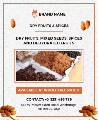 Organic Dry Fruits and Spices Wholesale Offers Poster Template