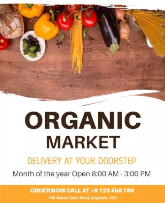 Organic Food Market Delivery Service Flyer Template