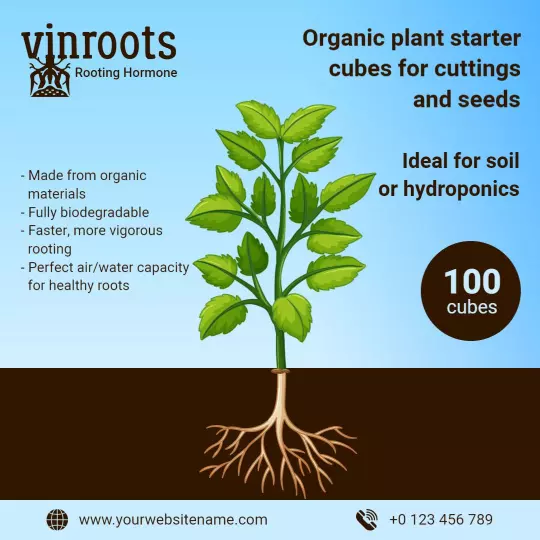 Organic Green Plant Starter Cubes for Gardening Ad Template