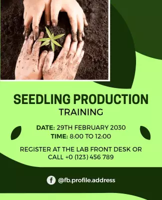 Organic Green Seedling Production Training Workshop Poster Template