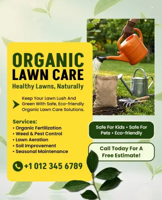 Organic Lawn Care Services Flyer Template