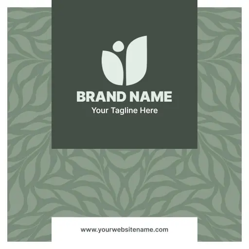 Organic Themed Branding Square Business Card Template