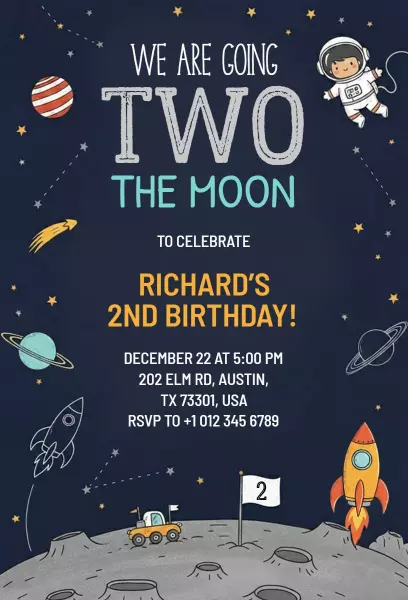 Out-of-This-World Space Themed Birthday Celebration Invitation Template