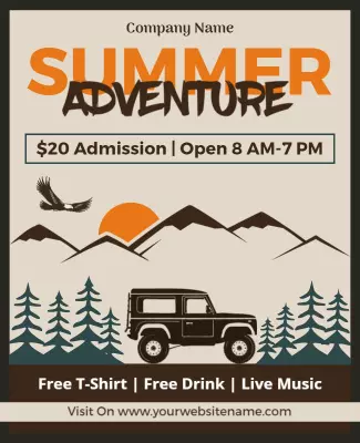 Outdoor Adventure Theme for Summer Festival Poster Template