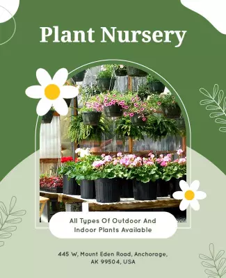 Outdoor and Indoor Plant Nursery Promotion Flyer Template