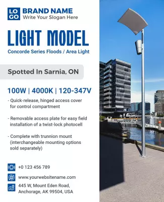 Outdoor Area Lighting Product Flyer Template