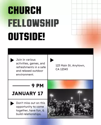 Outdoor Church Fellowship Event Flyer Template