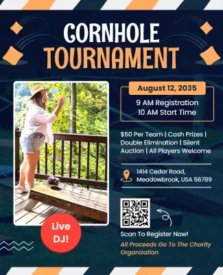 Outdoor Cornhole Tournament Event Flyer Template