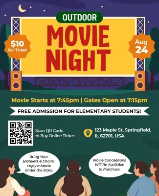 Outdoor Family Movie Night Event Flyer Template