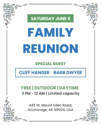 Outdoor Family Reunion Event Flyer Template