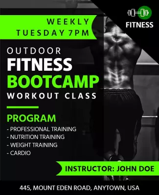 Outdoor Workout Fitness Bootcamp Flyer Template