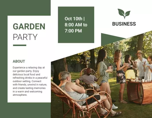 Outdoor Garden Party Family Fun Activities Brochure Template