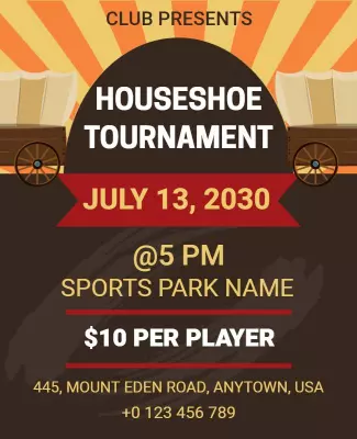 Outdoor Horseshoe Tournament Event Flyer Template