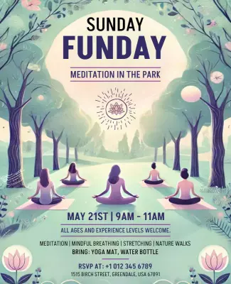 Outdoor Meditation Event Flyer Template