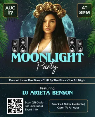 Outdoor Moonlight Party Flyer Template