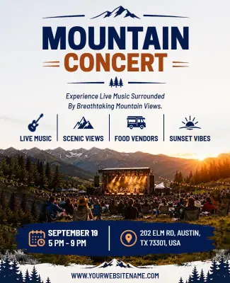 Outdoor Mountain Concert Promotional Flyer Template