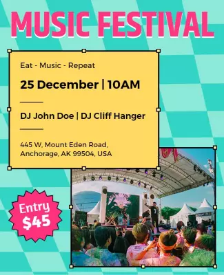 Outdoor Music Festival Event Flyer Template