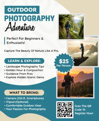 Outdoor Photography Adventure Workshop Flyer Template
