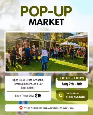 Outdoor Pop Up Market Event Flyer Template