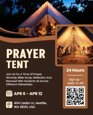 Outdoor Prayer Tent Spiritual Gathering Poster Template