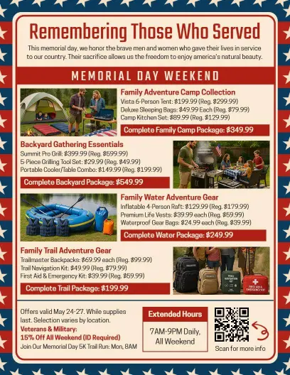 Outdoor Recreation Memorial Day Flyer Template