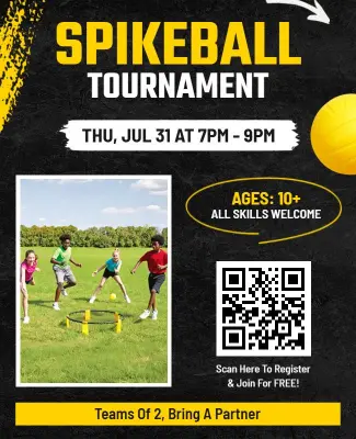 Outdoor Spikeball Tournament Event Flyer Template