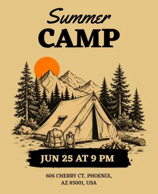 Outdoor Summer Camp Event Poster Template
