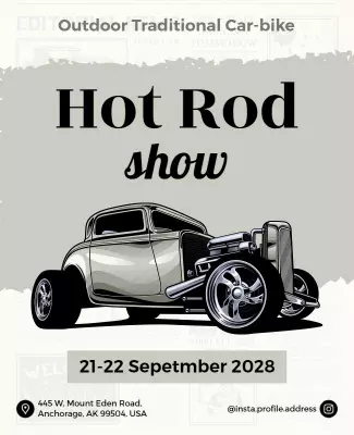 Outdoor Traditional Car Bike Hot Rod Show Flyer Template